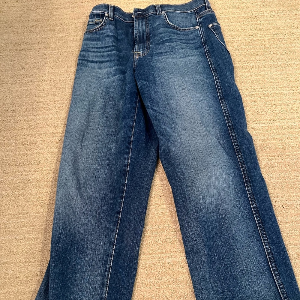 7 for all mankind High Waist Cropped Straight Jeans